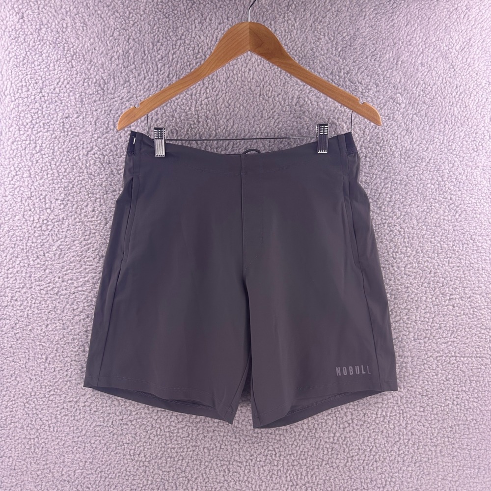 NOBULL Men Training Shorts Gray Lightweight Athletic Gym CrossFit Size L 7in